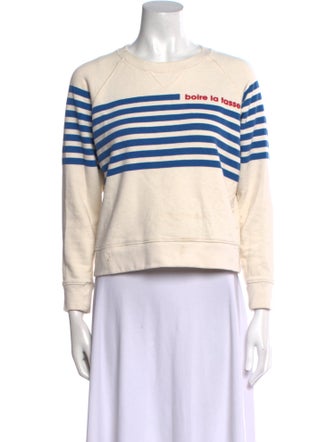 Mother Striped Crew Neck Sweatshirt
