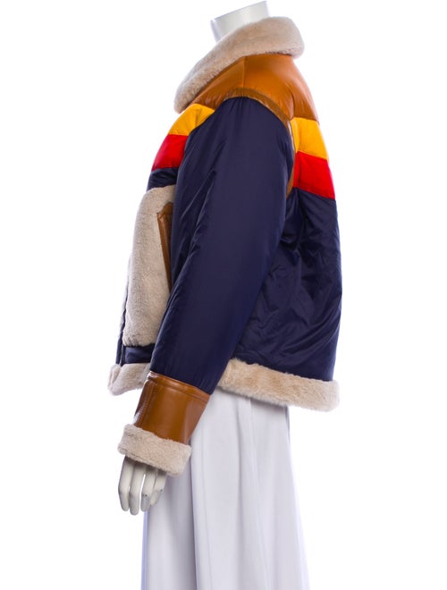 Mother Colorblock Pattern Faux Fur Jacket