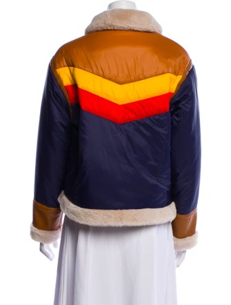 Mother Colorblock Pattern Faux Fur Jacket