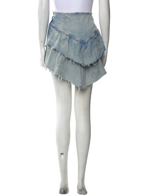 Mother Raw-Edge Trim Mini Skirt