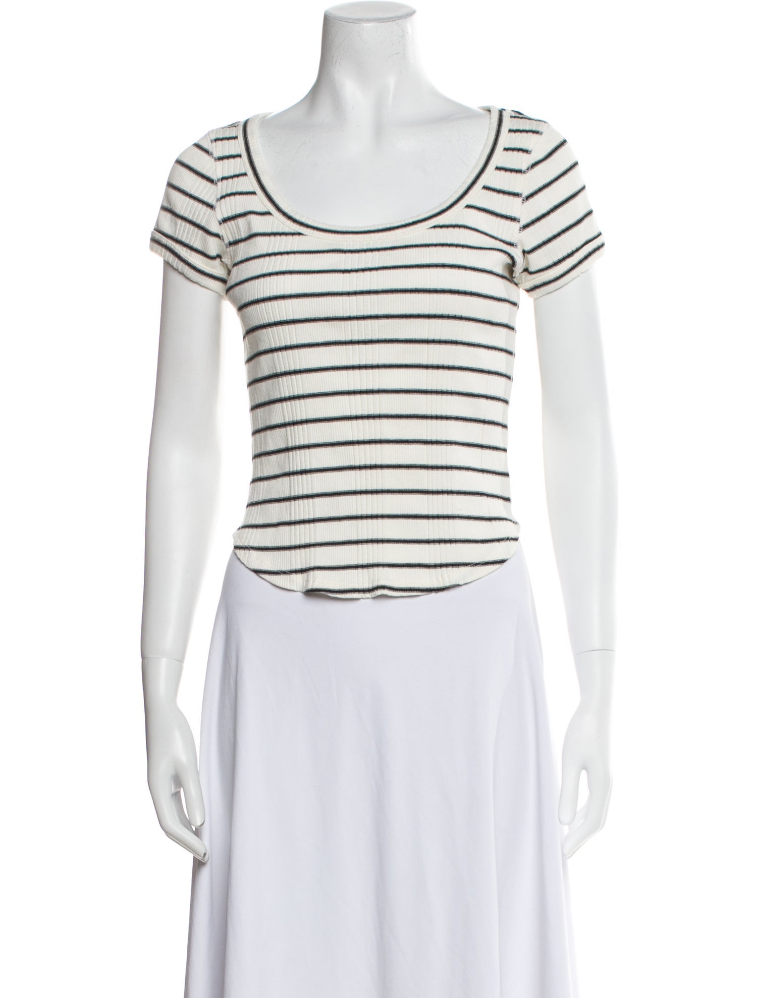 Mother Striped Scoop Neck T-Shirt