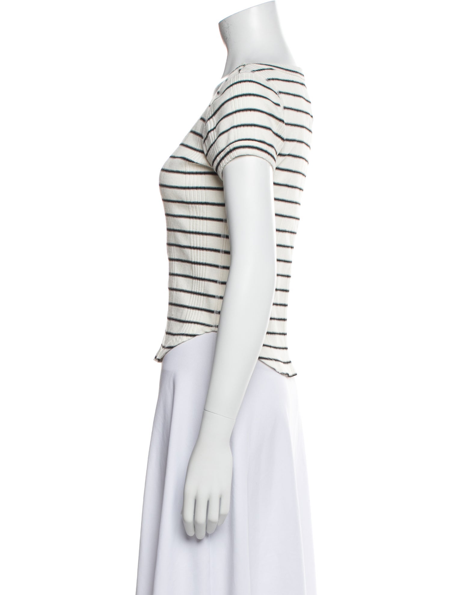Mother Striped Scoop Neck T-Shirt