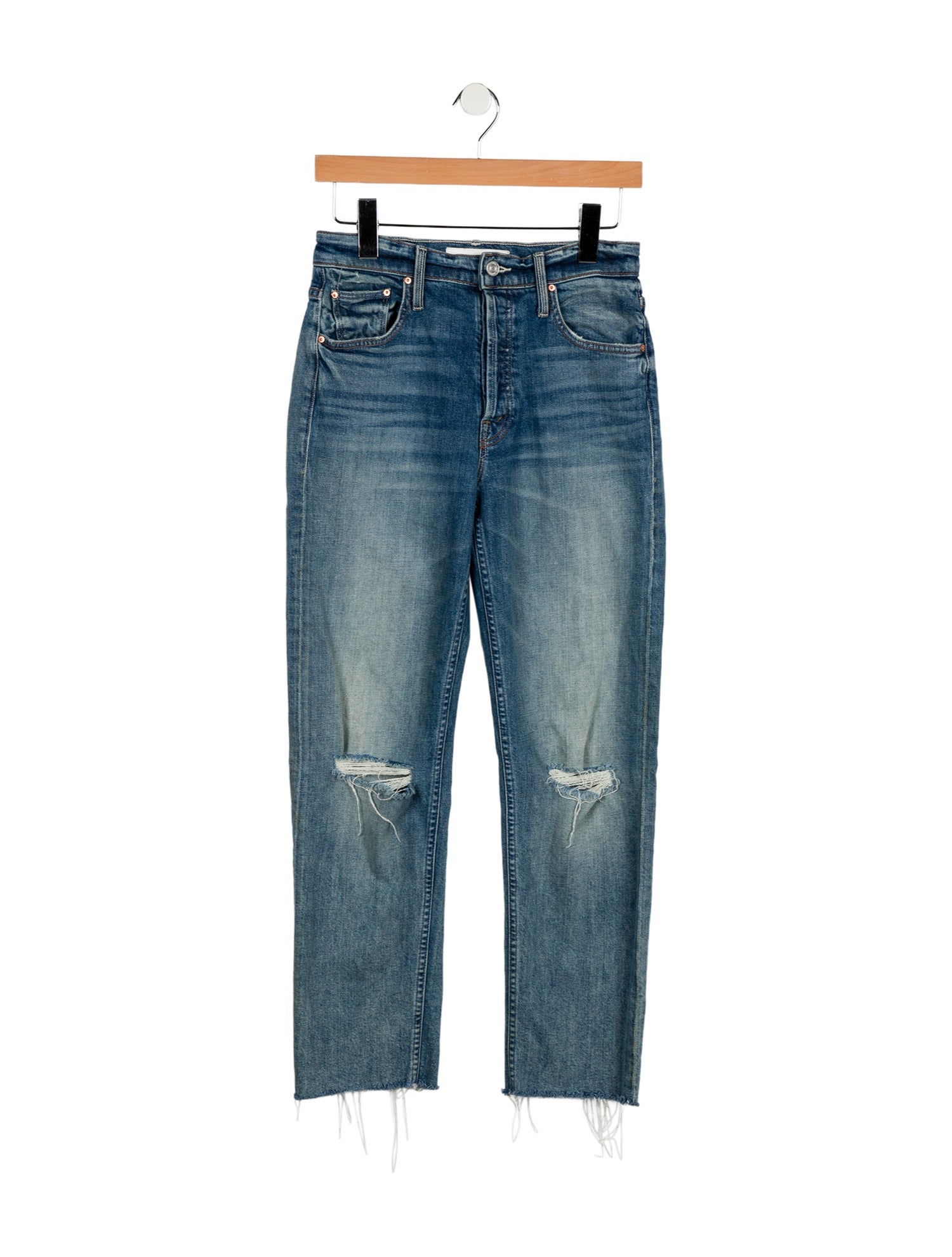 Mother Mid-Rise Straight Leg Jeans