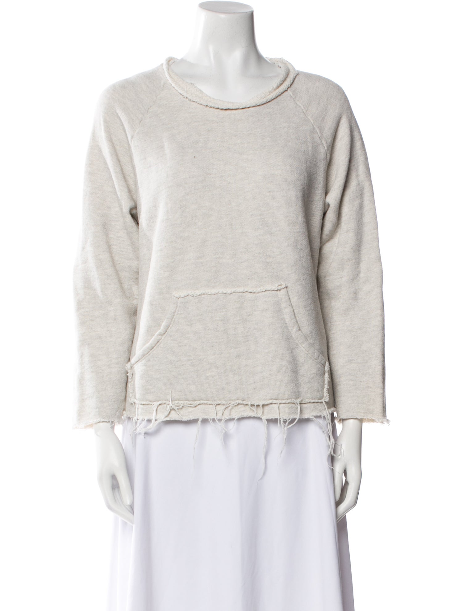 Mother Bateau Neckline Three-Quarter Sleeve Sweatshirt