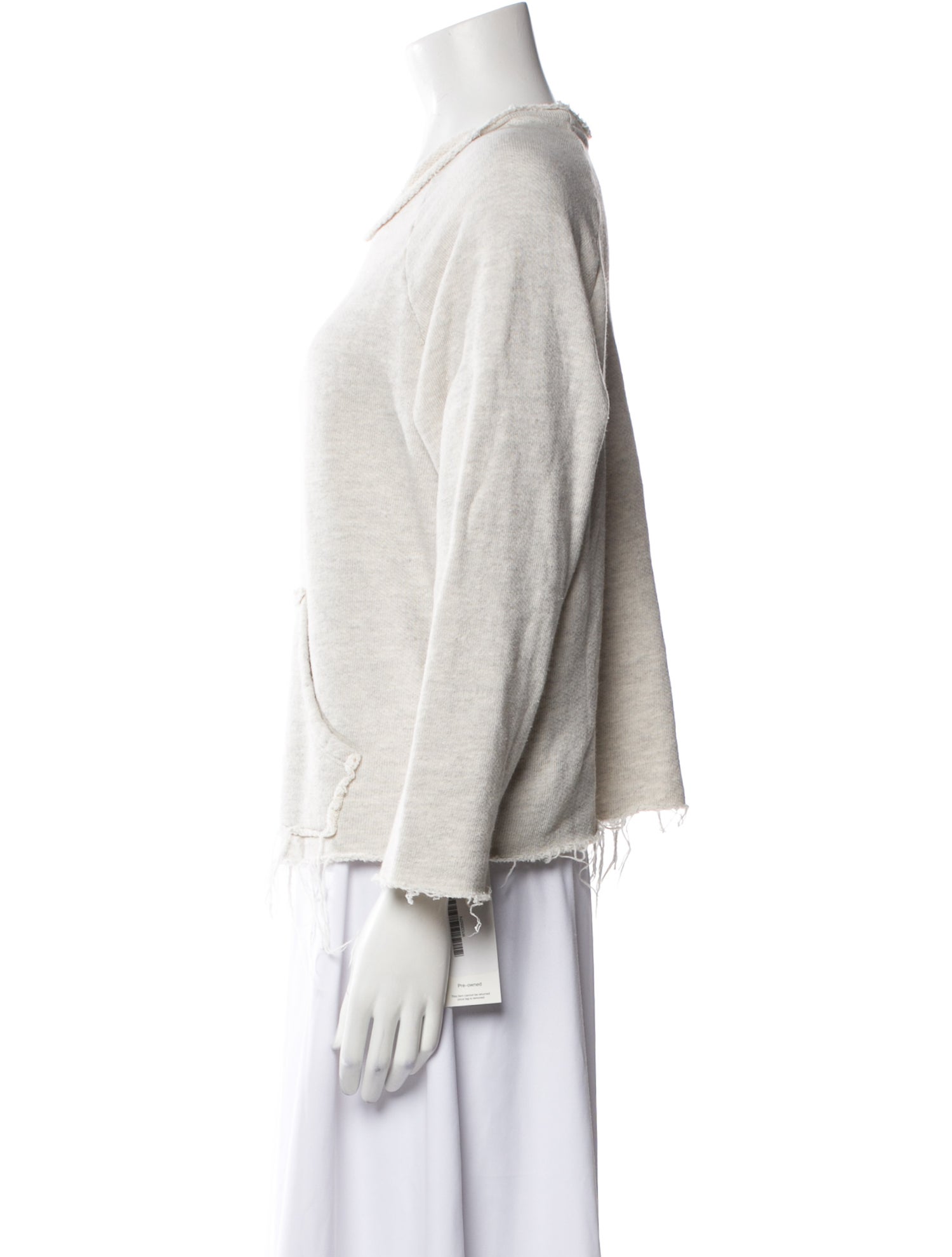 Mother Bateau Neckline Three-Quarter Sleeve Sweatshirt