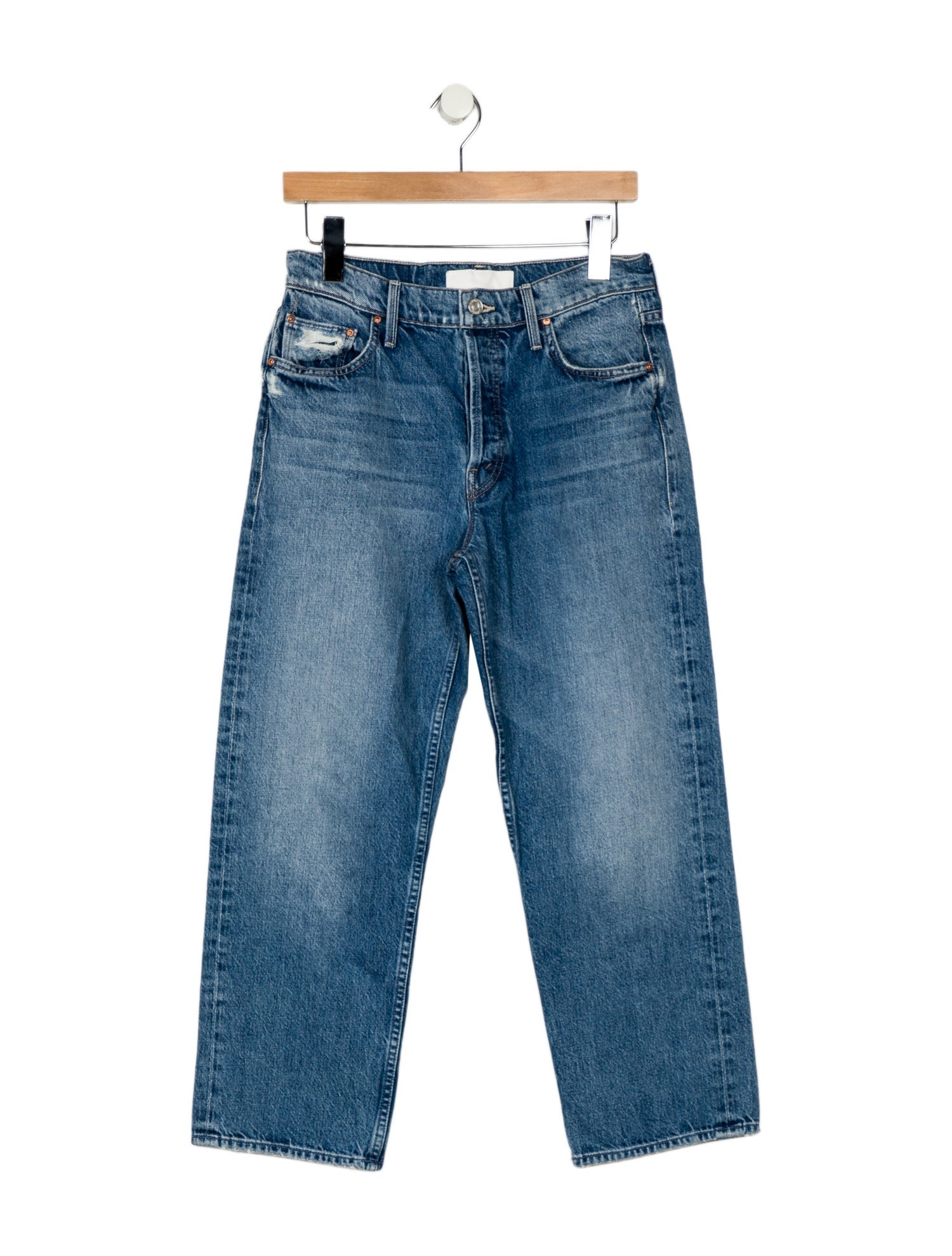 Mother Mid-Rise Straight Leg Jeans