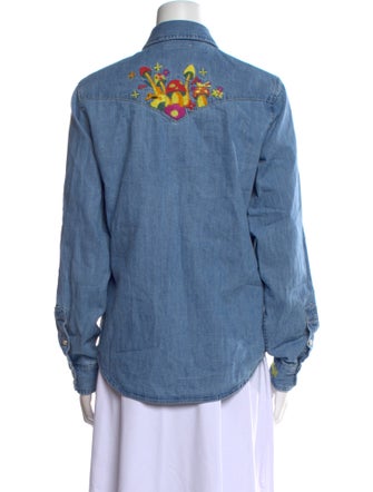 Mother Printed Long Sleeve Button-Up Top