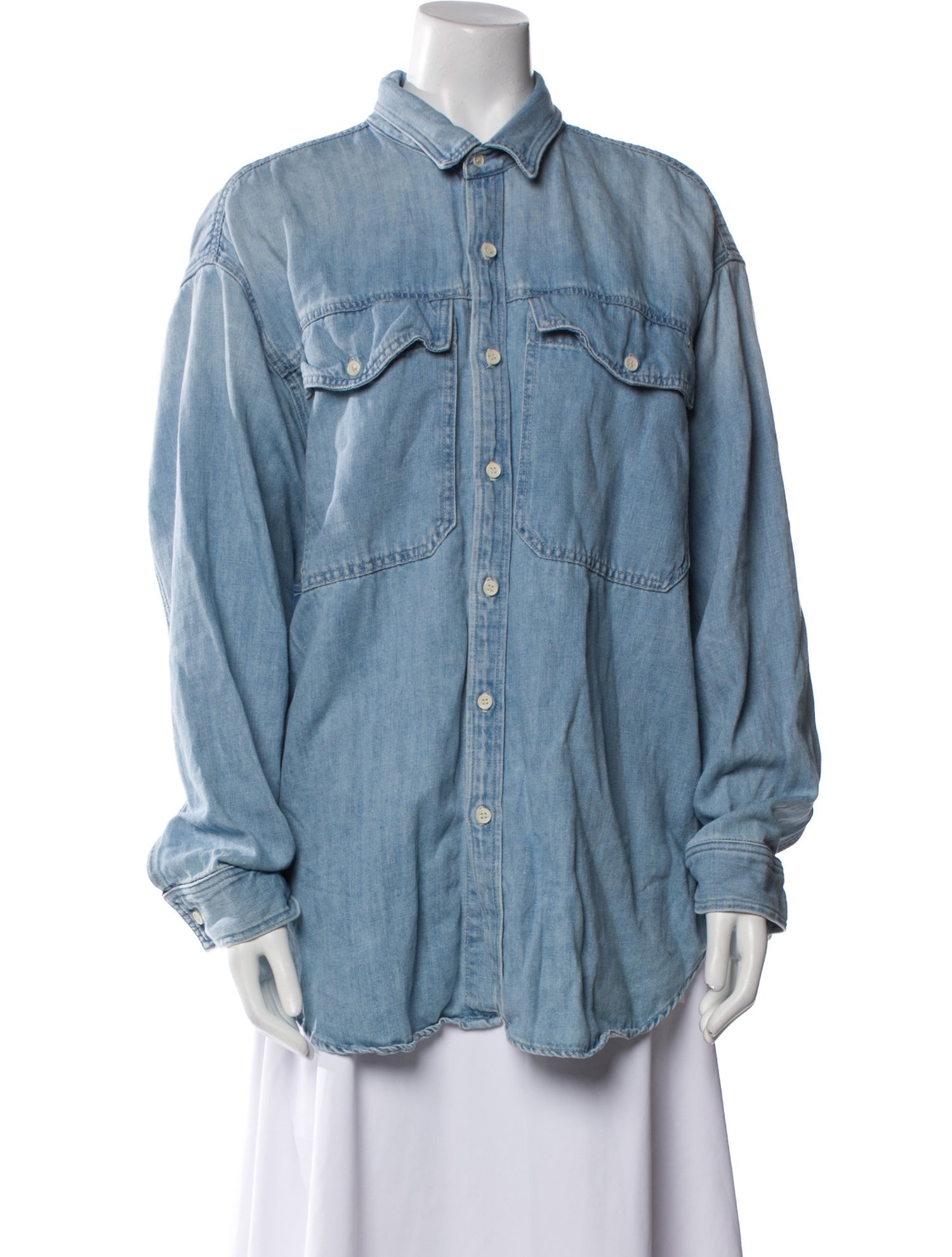 Mother Long Sleeve Button-Up Top