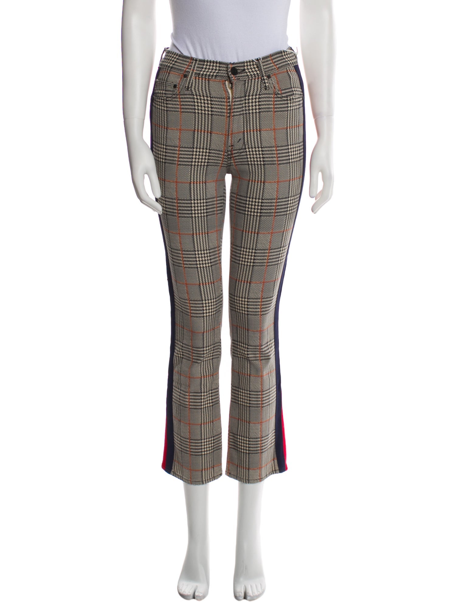 Mother Plaid Print Straight Leg Pants w/ Tags