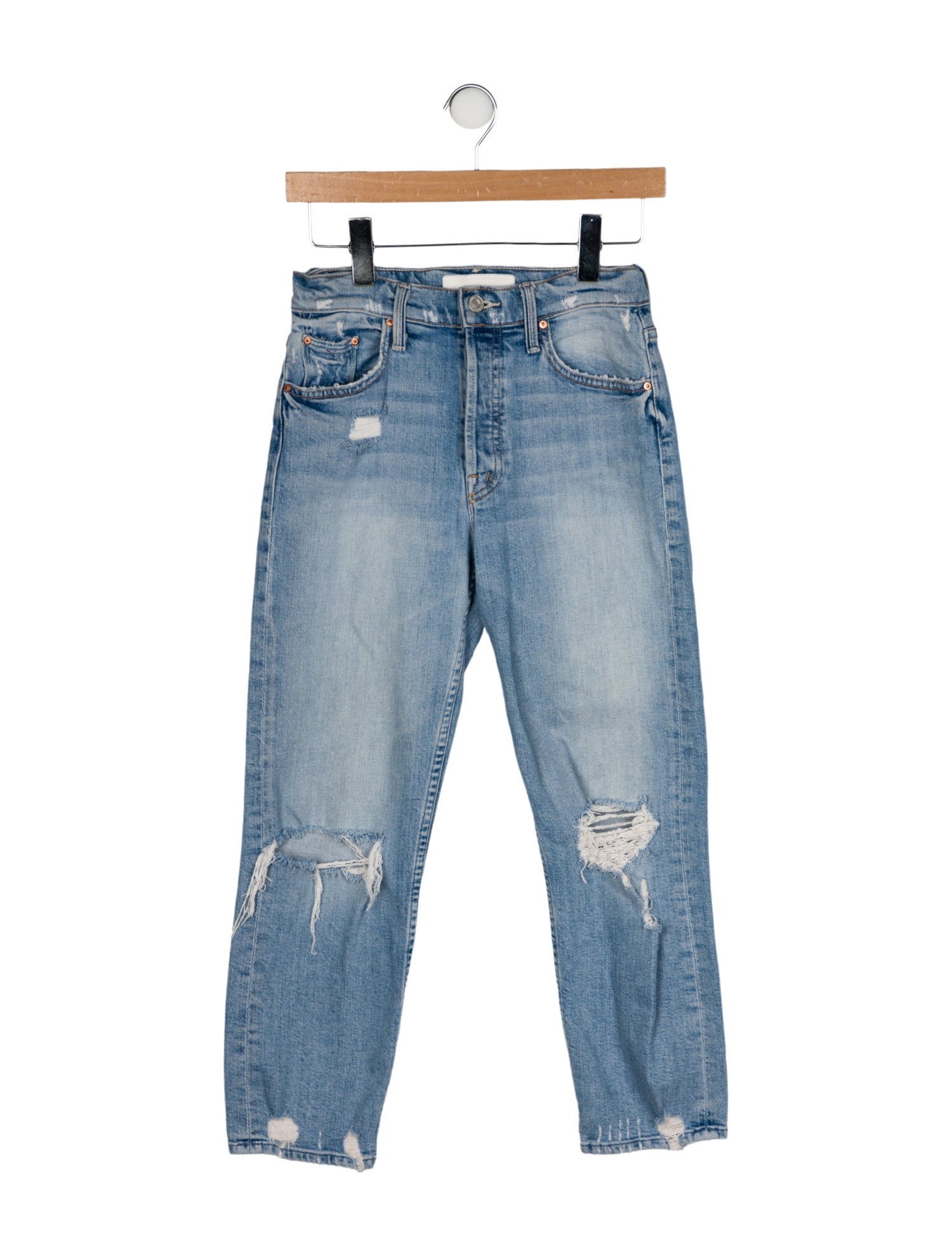 Mother Mid-Rise Straight Leg Jeans