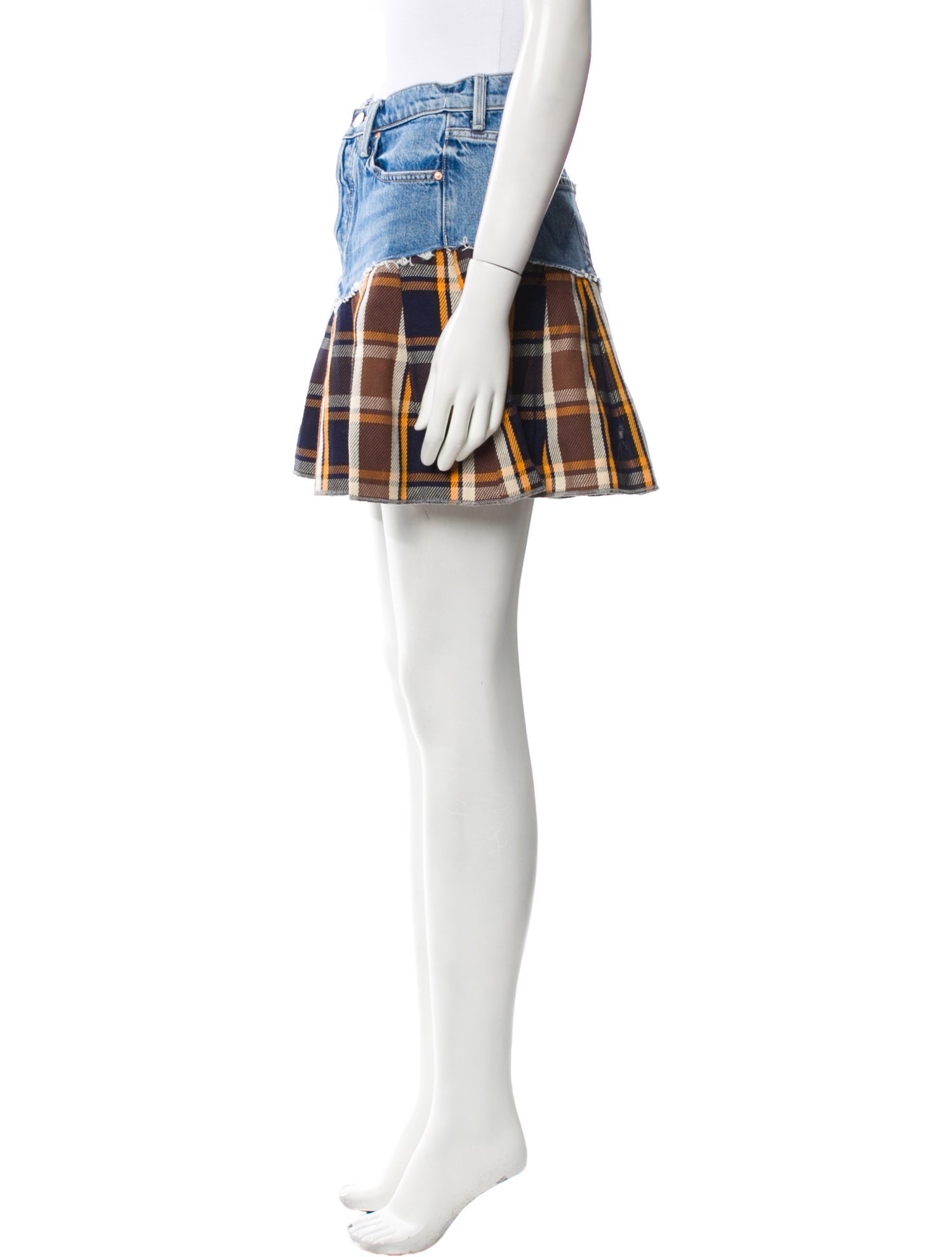 Mother Plaid Print Mini Skirt w/ Tags