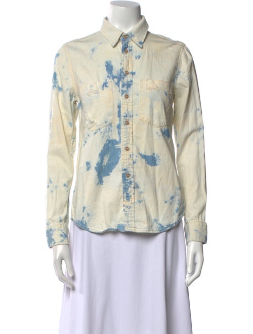Mother Printed Long Sleeve Button-Up Top