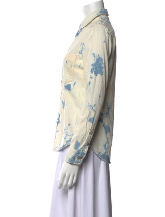 Mother Printed Long Sleeve Button-Up Top