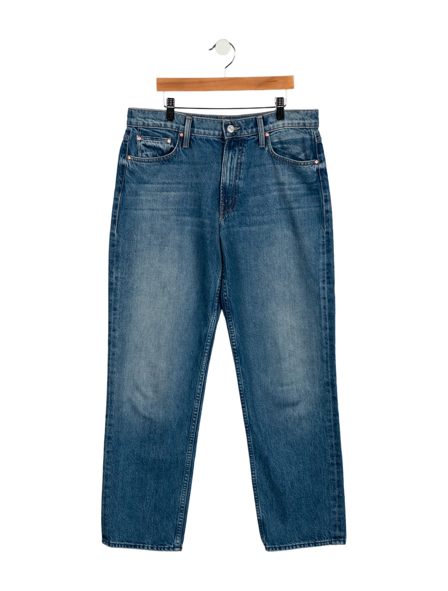 Mother Mid-Rise Straight Leg Jeans