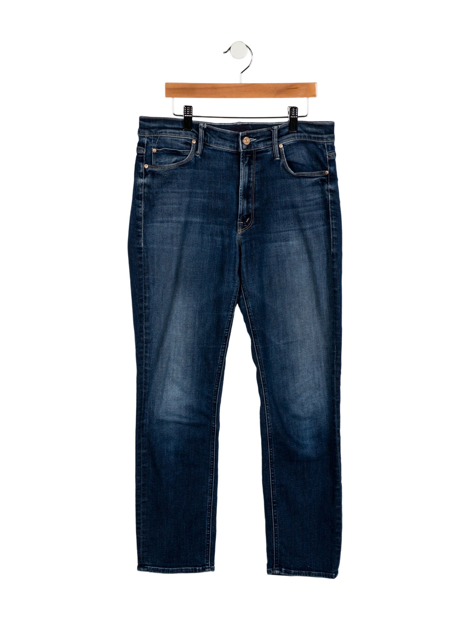 Mother Mid-Rise Straight Leg Jeans