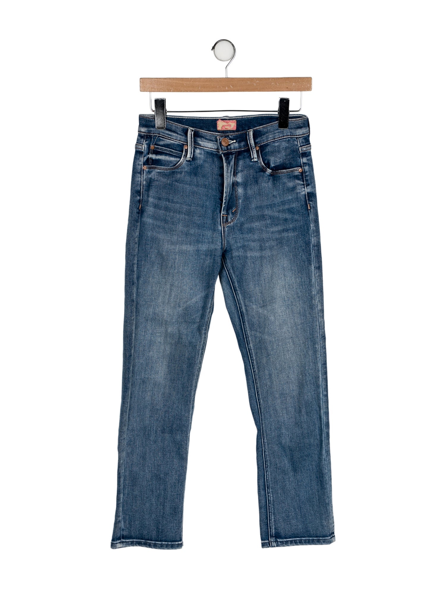 Mother Mid-Rise Straight Leg Jeans