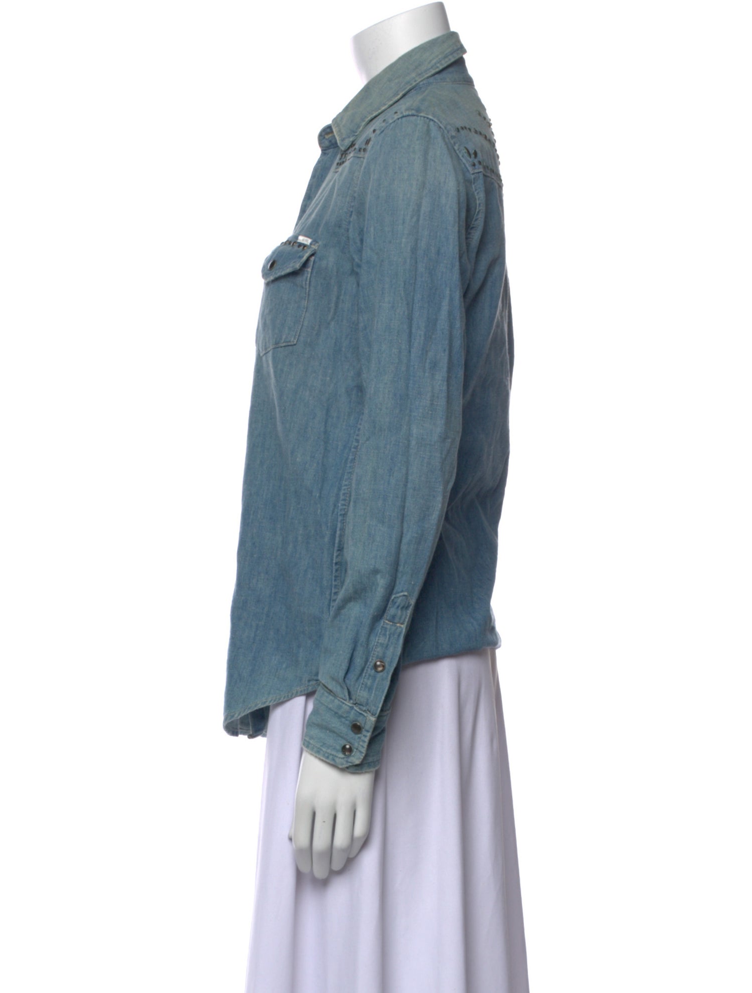 Mother Long Sleeve Button-Up Top