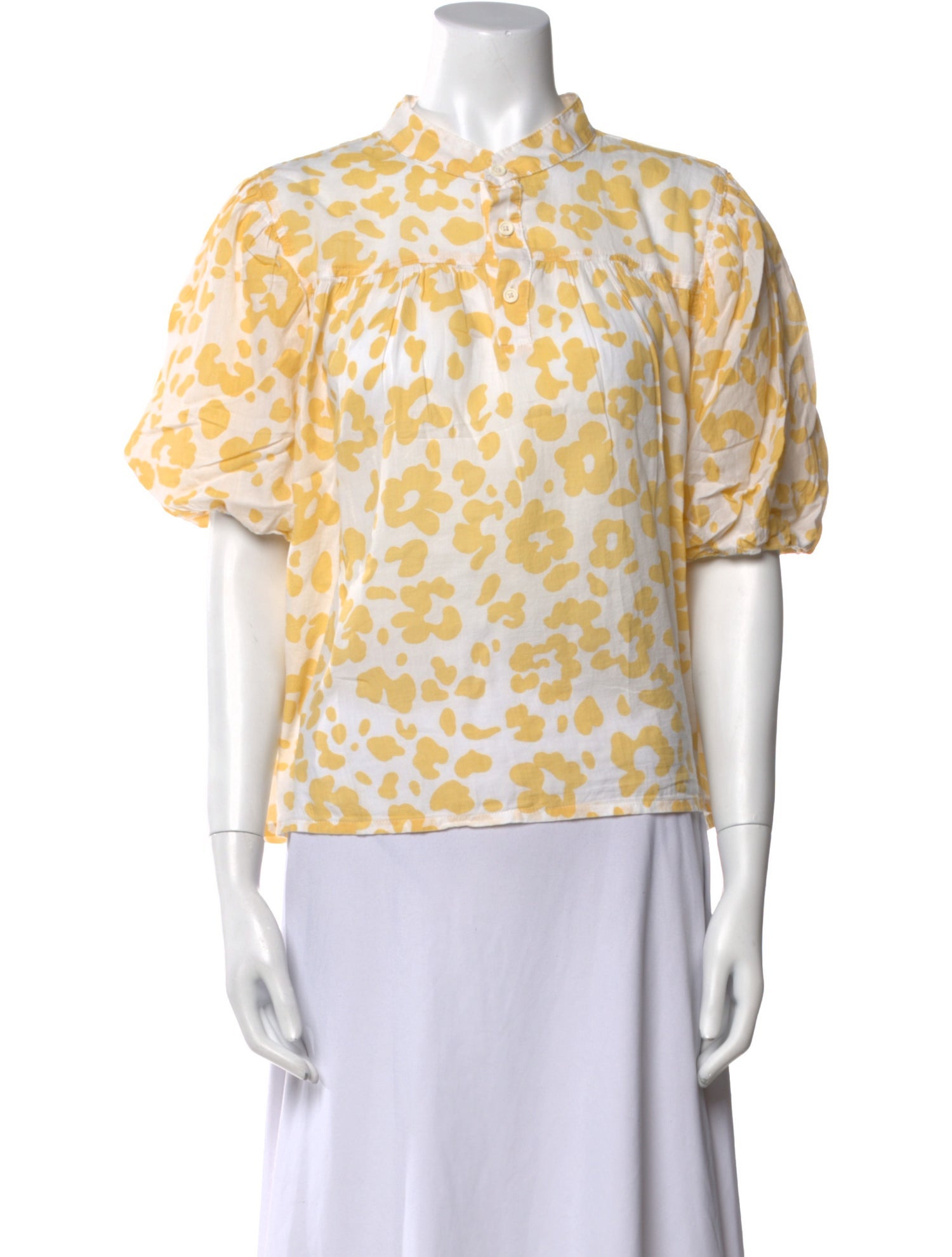 Mother Floral Print Mock Neck Blouse
