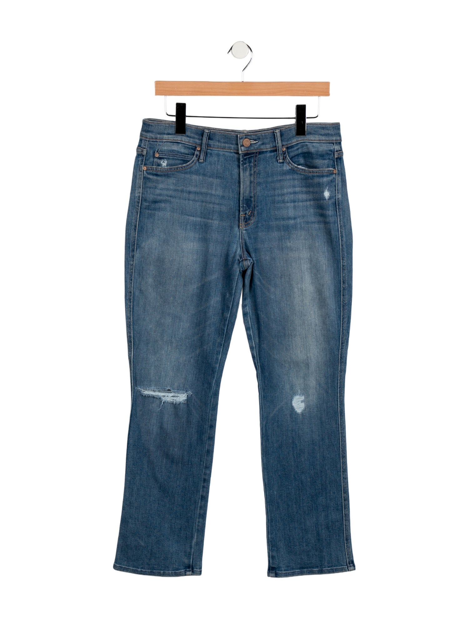 Mother Mid-Rise Straight Leg Jeans