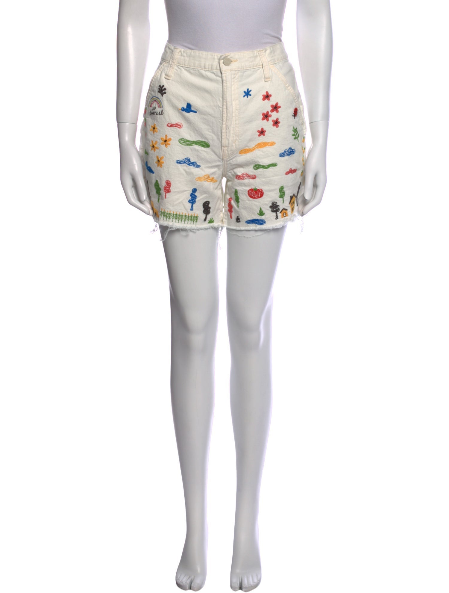 Mother Printed Mini Shorts