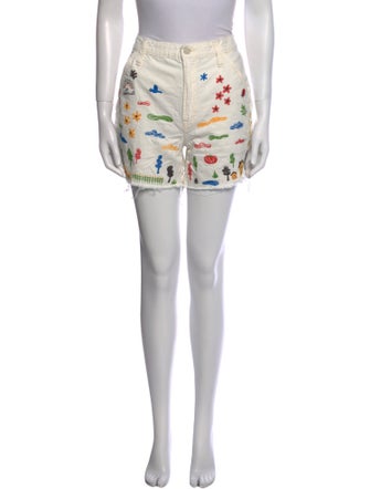 Mother Printed Mini Shorts