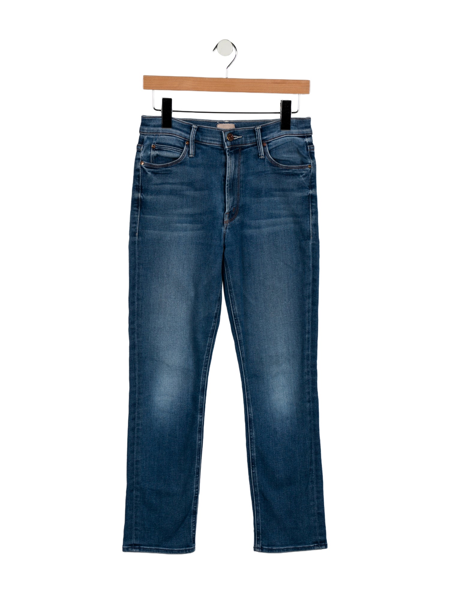 Mother Mid-Rise Straight Leg Jeans