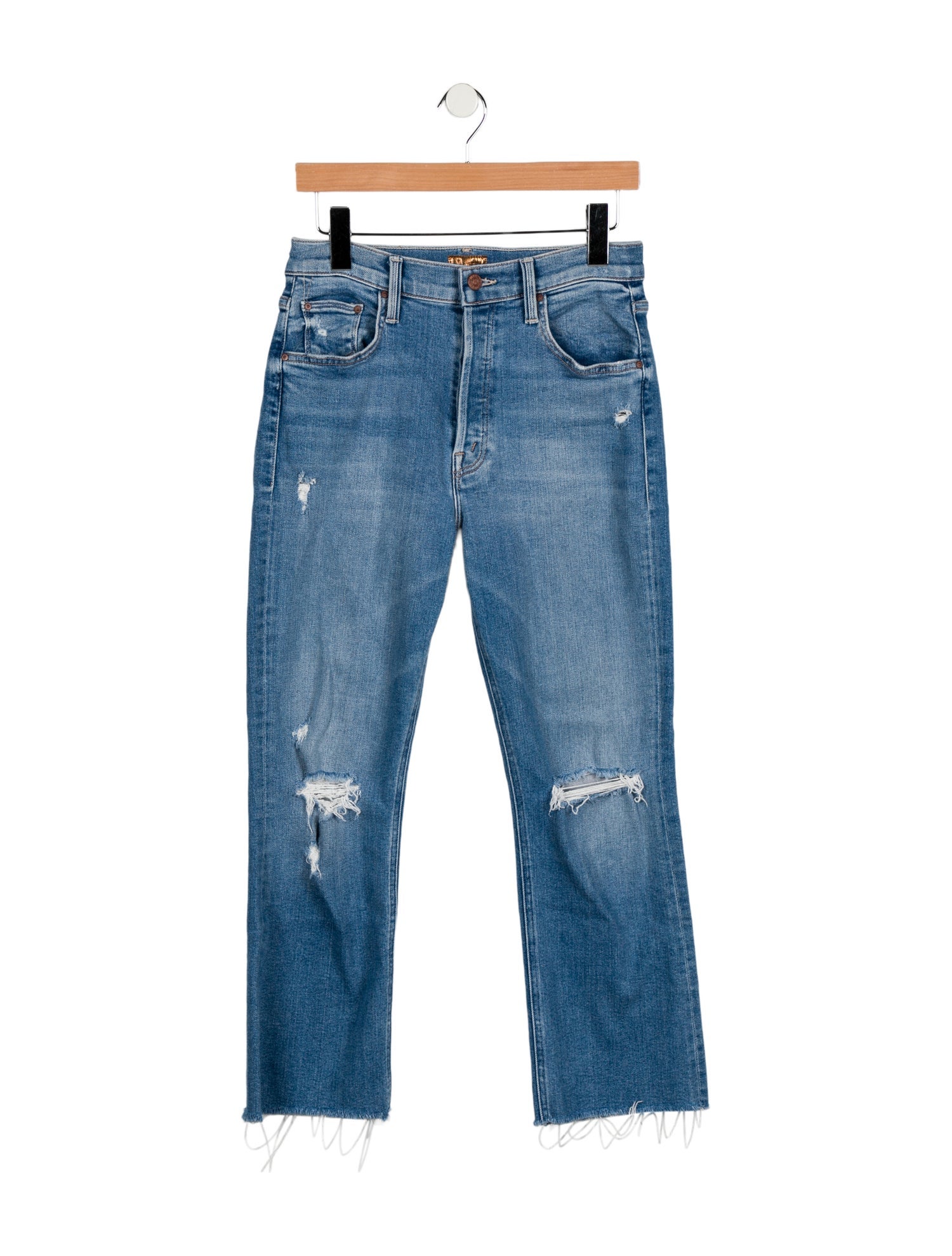 Mother Mid-Rise Straight Leg Jeans