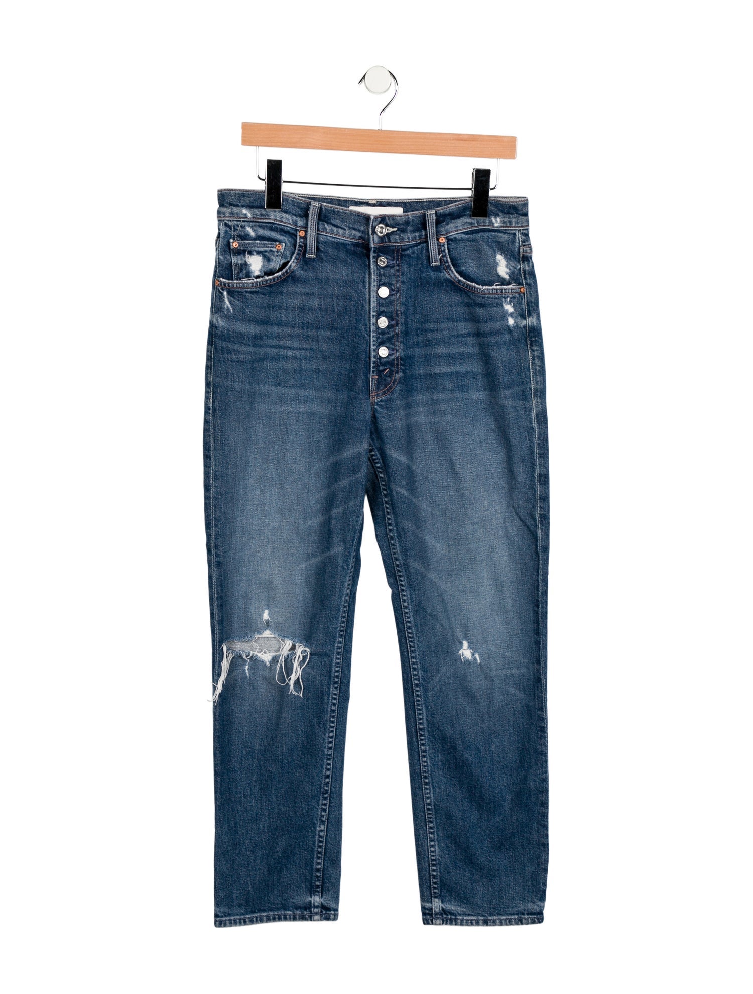 Mother Mid-Rise Straight Leg Jeans