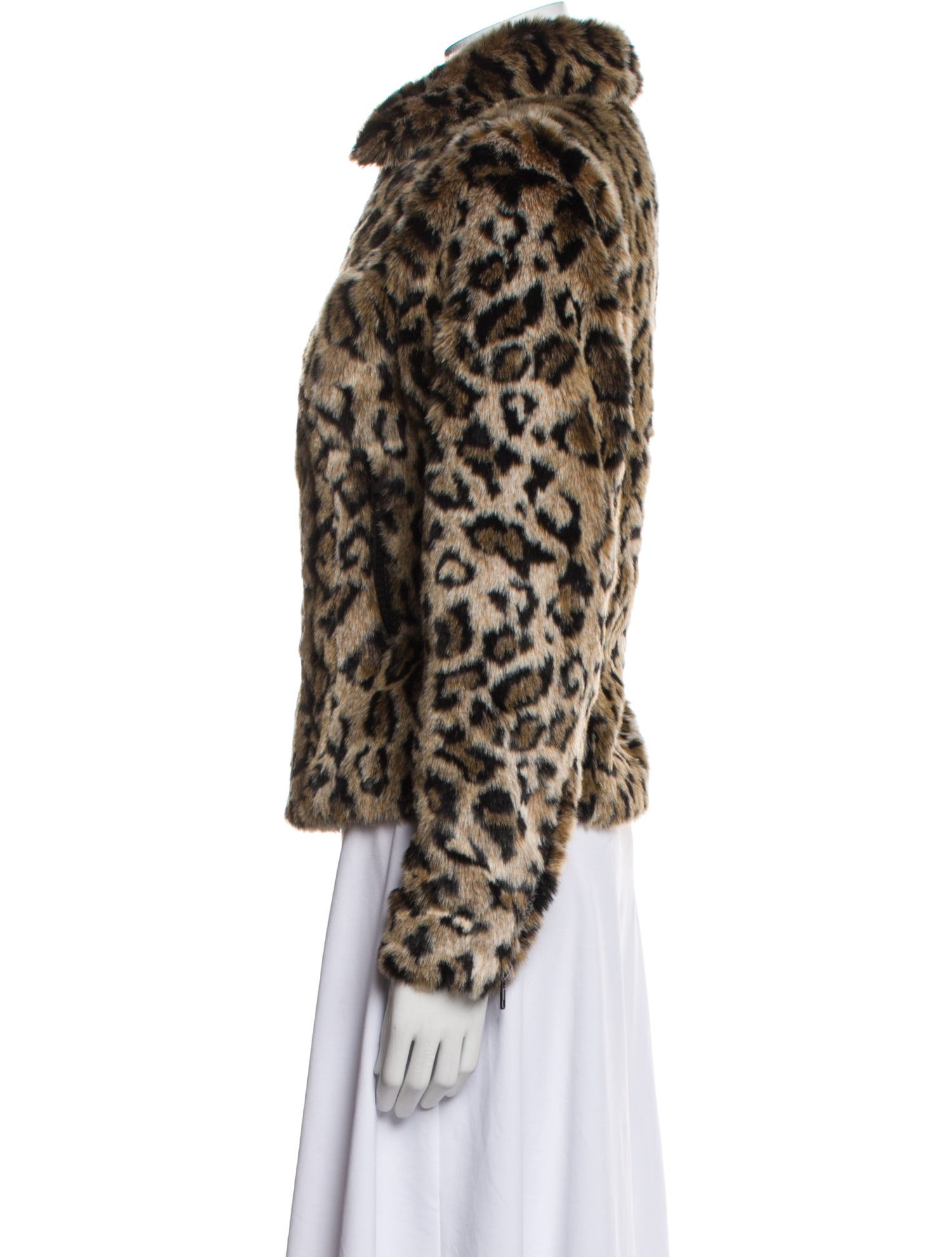 Mother Faux Fur Animal Print Faux Fur Jacket