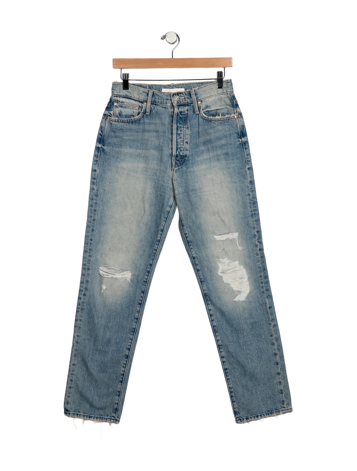 Mother Mid-Rise Straight Leg Jeans