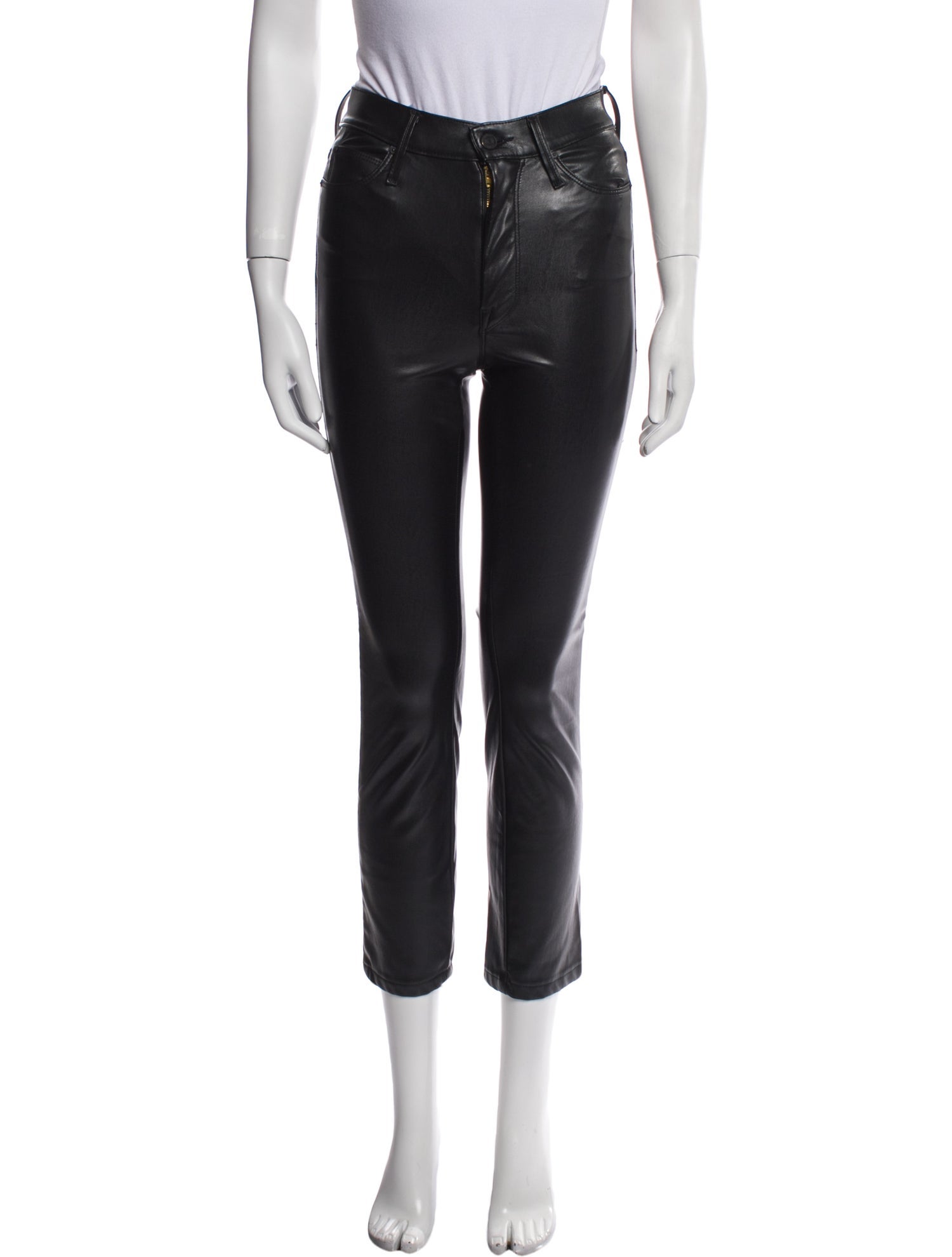 Mother Faux Leather Straight Leg Pants