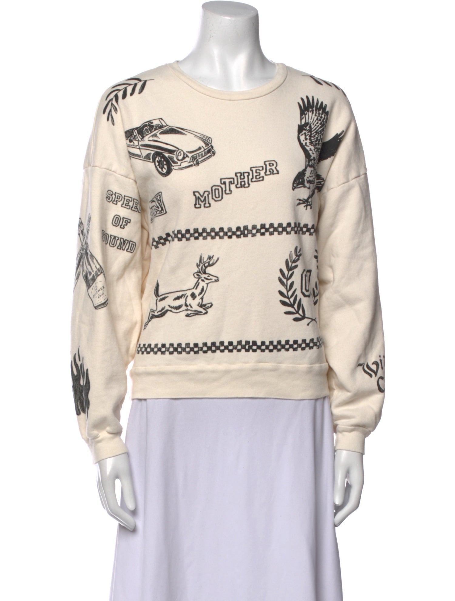 Mother Graphic Print Crew Neck Sweatshirt