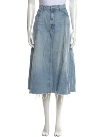 Mother Distressed Accents Midi Length Skirt