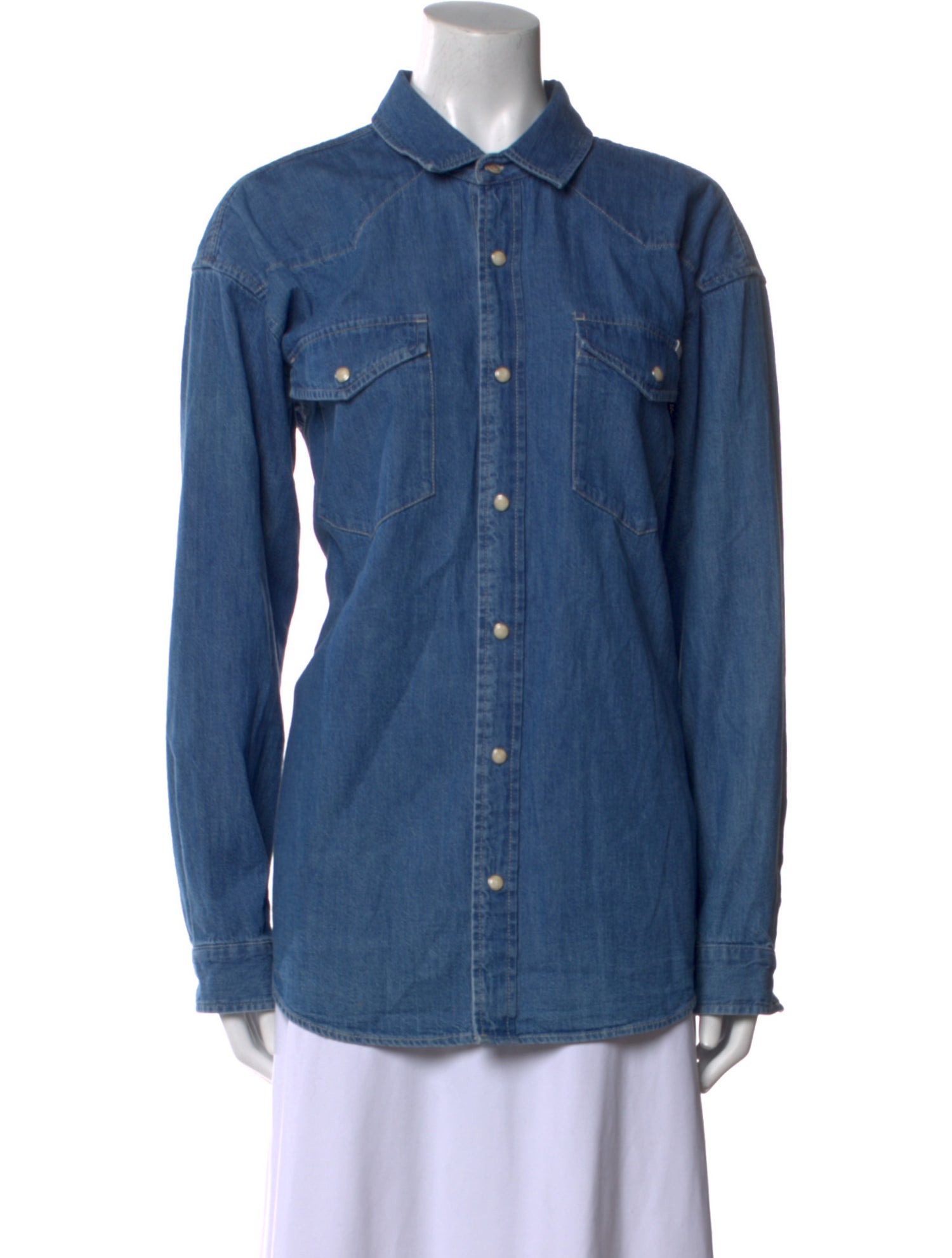 Mother Long Sleeve Button-Up Top