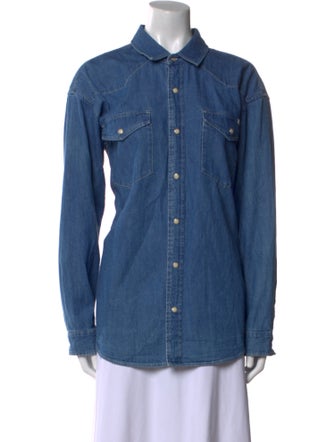 Mother Long Sleeve Button-Up Top