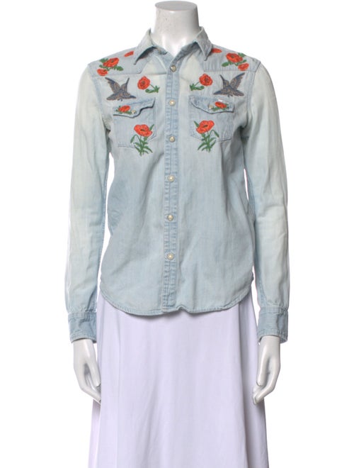 Mother Long Sleeve Button-Up Top