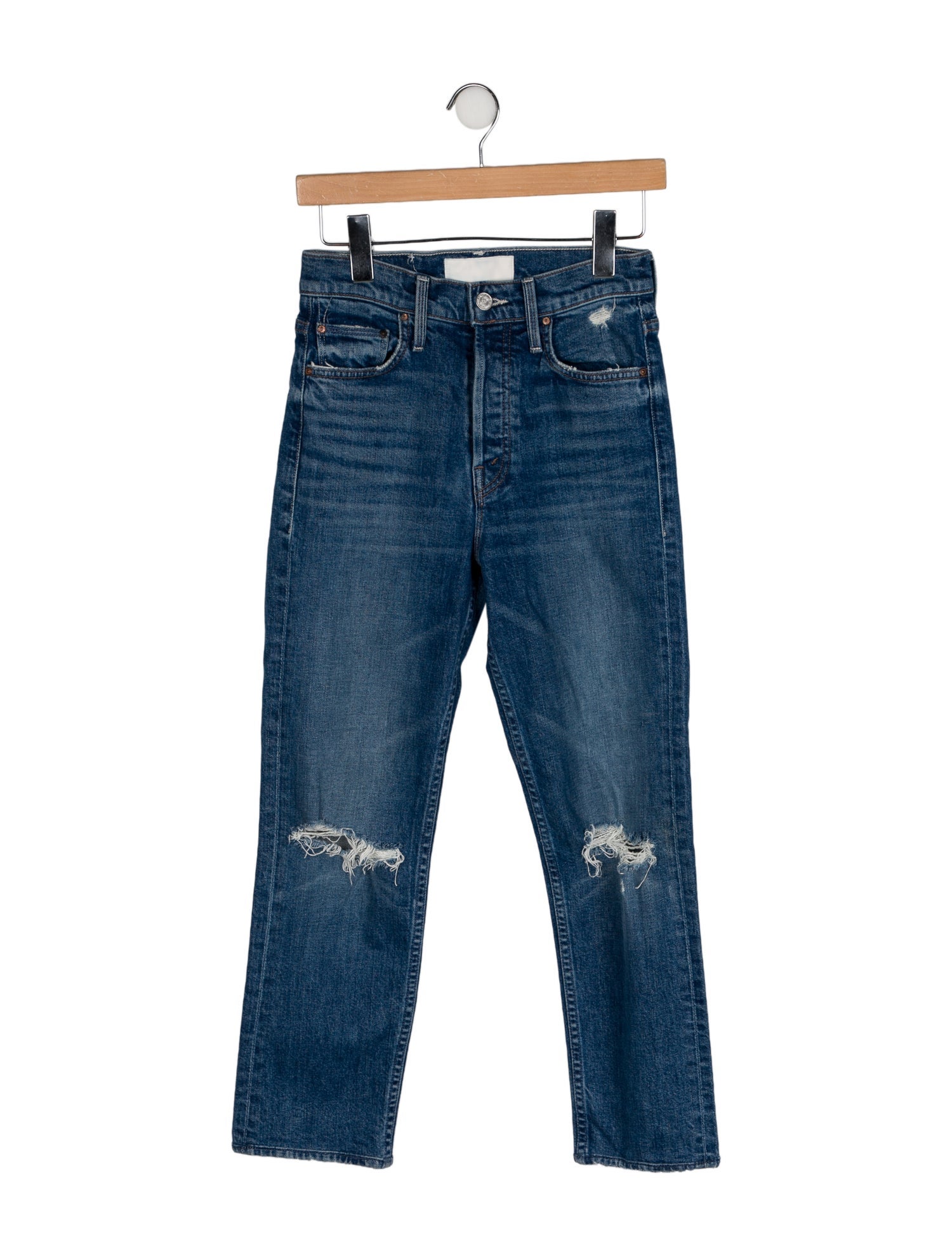 Mother Mid-Rise Straight Leg Jeans