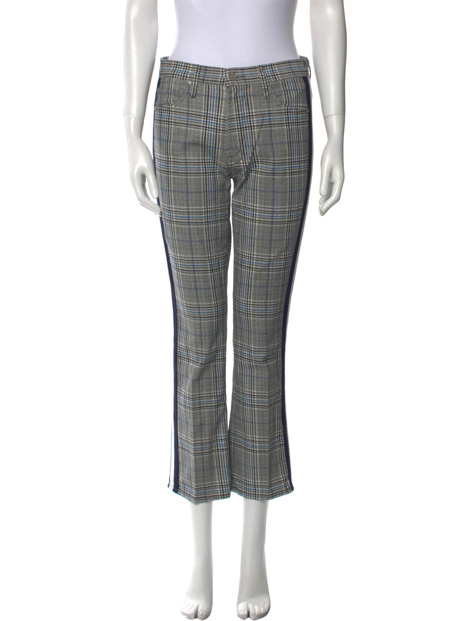 Mother Plaid Print Straight Leg Pants
