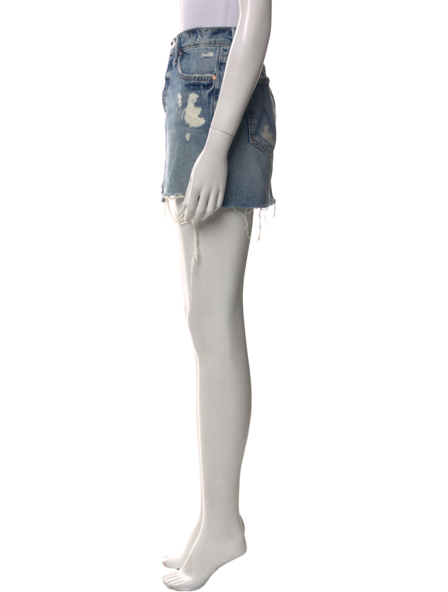 Mother Distressed Accents Mini Skirt