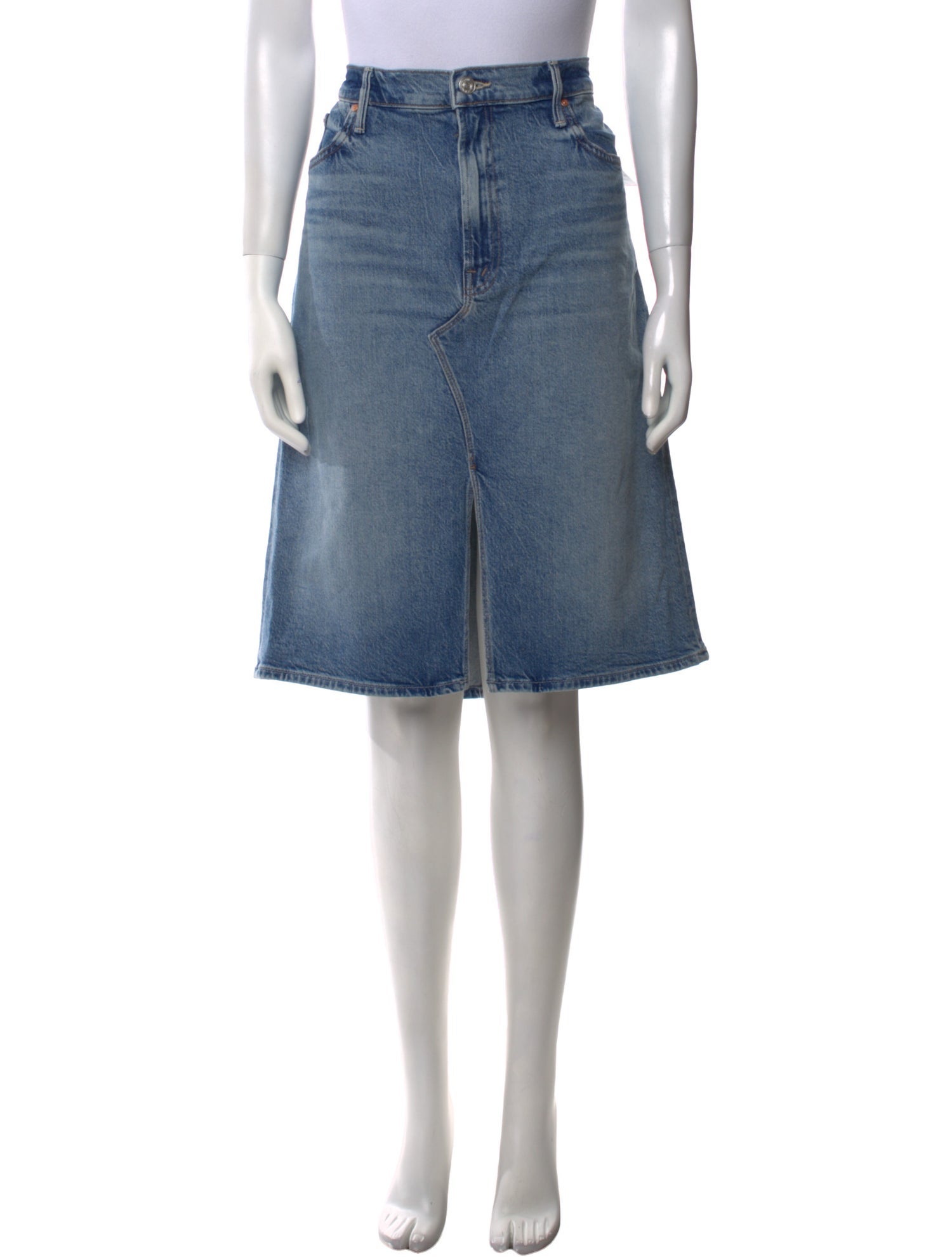 Mother Distressed Accents Knee-Length Skirt