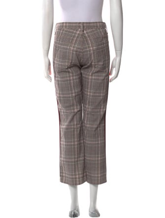 Mother Plaid Print Straight Leg Pants