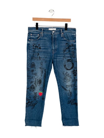 Mother Mid-Rise Straight Leg Jeans