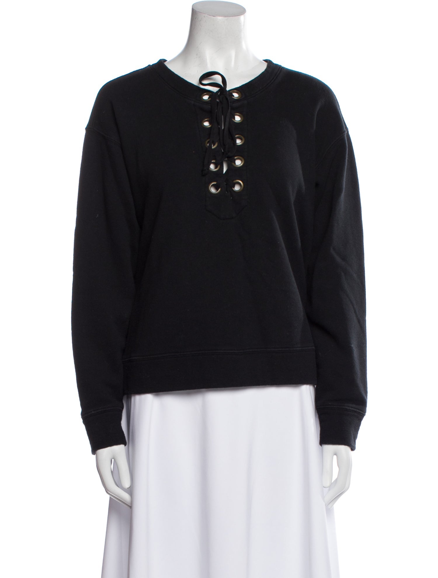 Mother Tie Neck Long Sleeve Sweatshirt