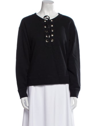 Mother Tie Neck Long Sleeve Sweatshirt