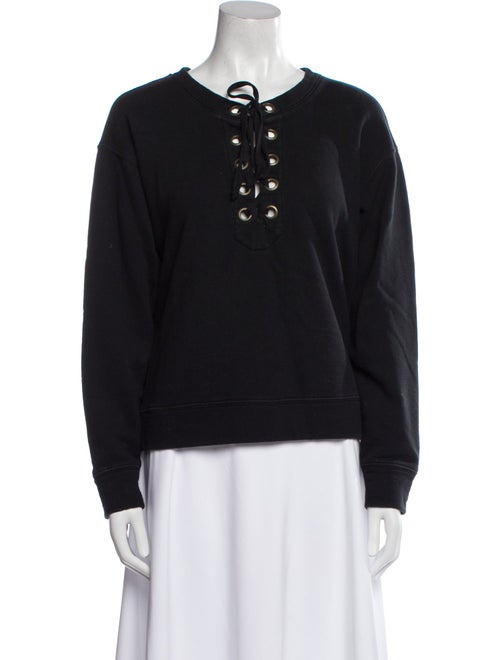 Mother Tie Neck Long Sleeve Sweatshirt