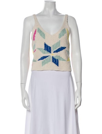 Mother Printed Scoop Neck Sweater