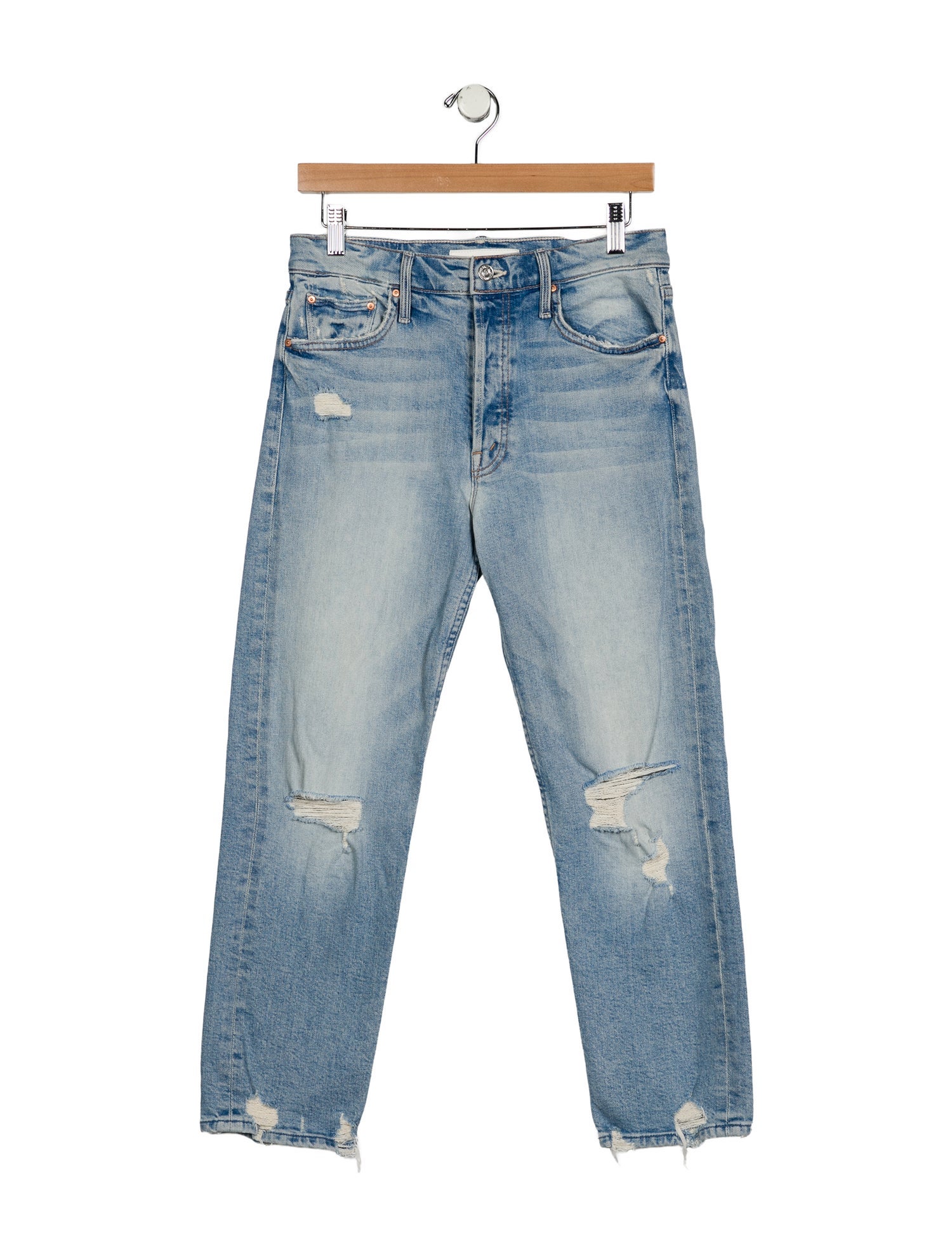 Mother Mid-Rise Straight Leg Jeans