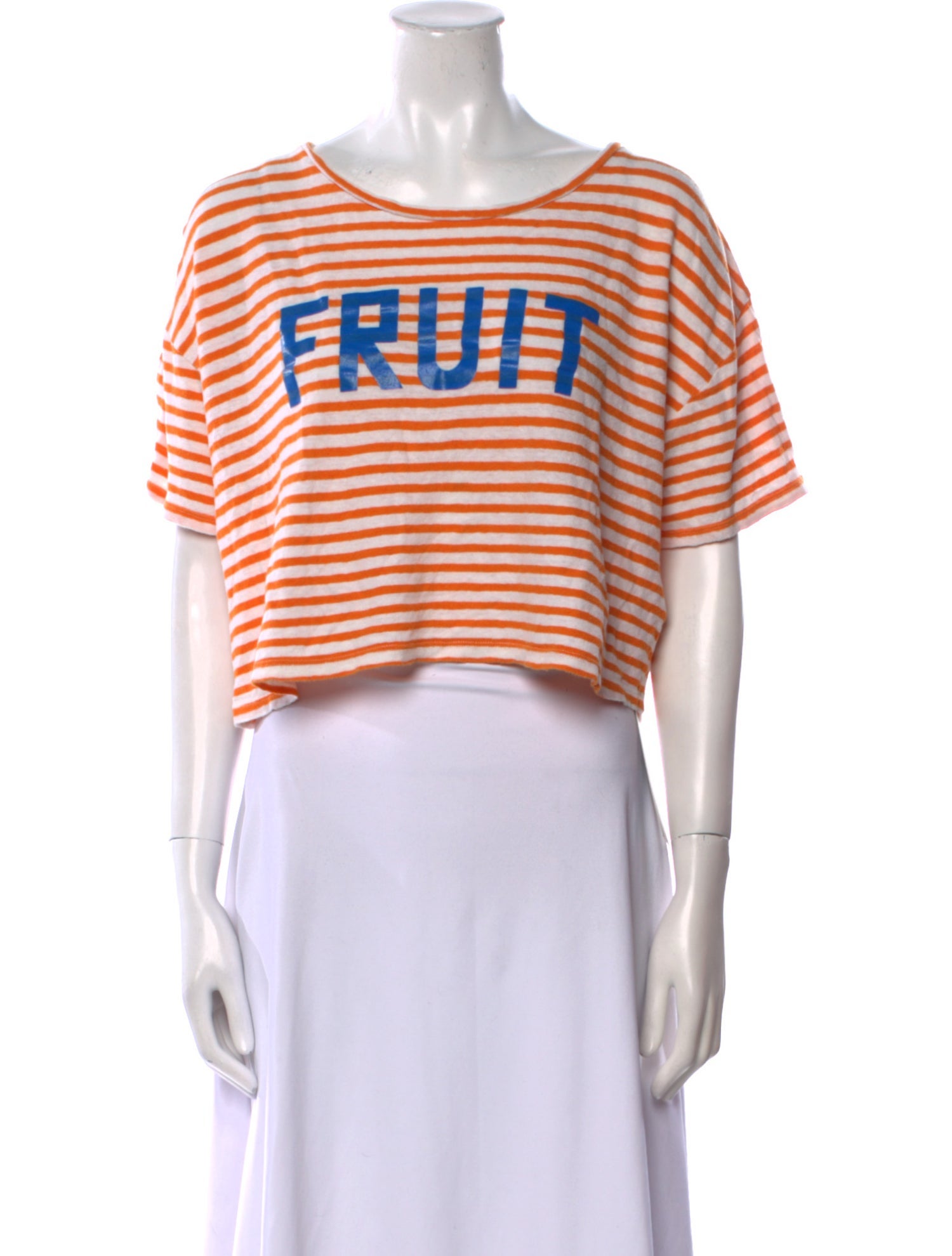 Mother Striped Scoop Neck Crop Top