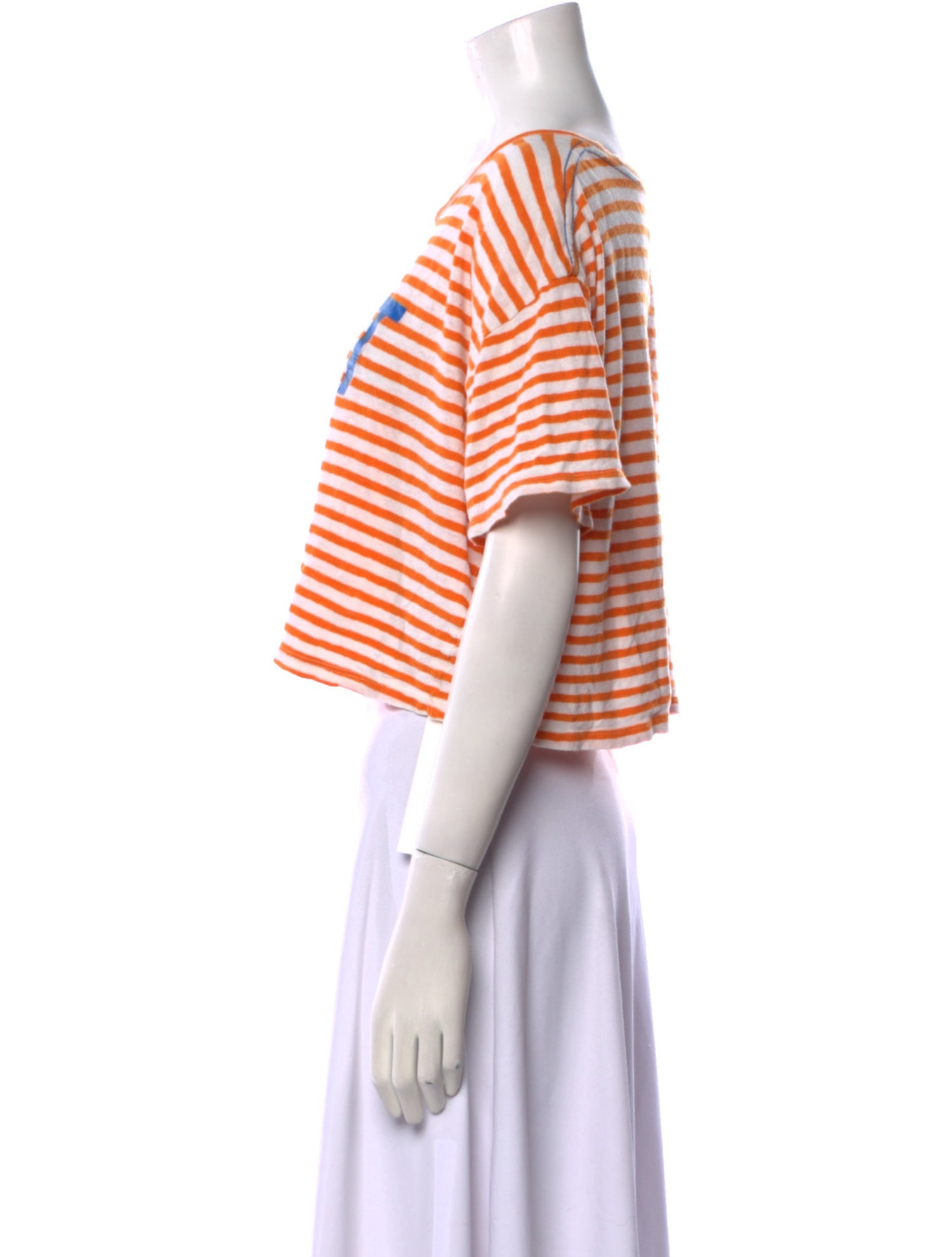 Mother Striped Scoop Neck Crop Top