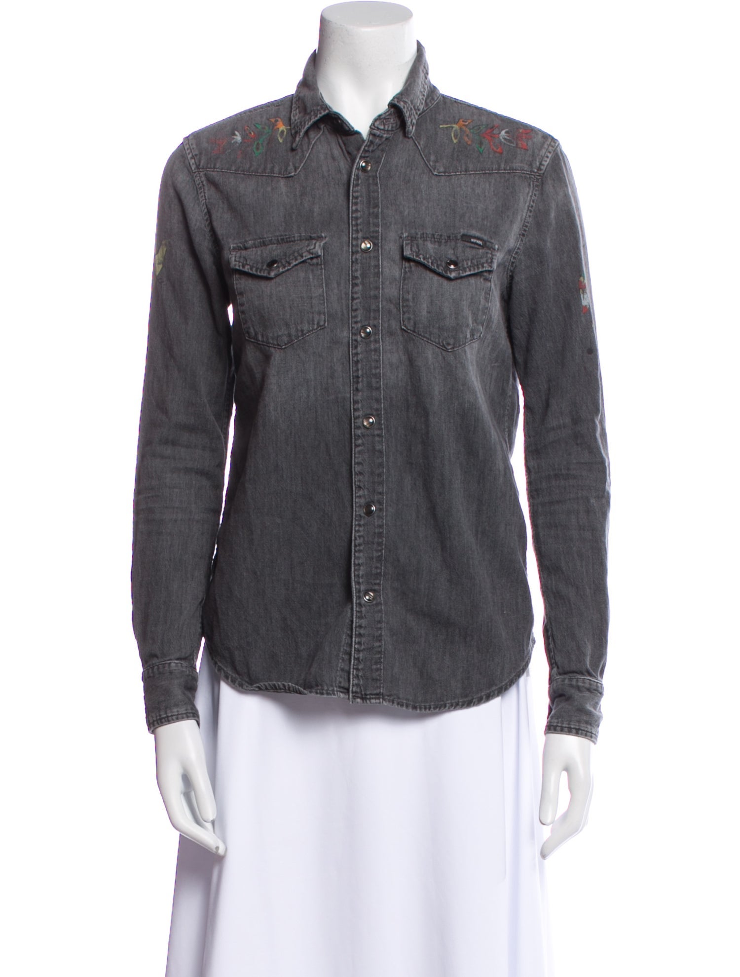 Mother Long Sleeve Button-Up Top